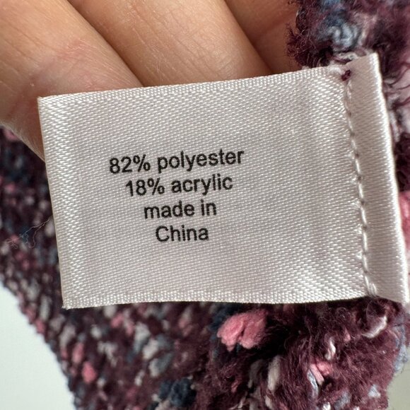 Lane Bryant Size 14 / 16  Marled Popcorn Chunky Knit Open Cardigan Sweater purpl - Picture 6 of 9